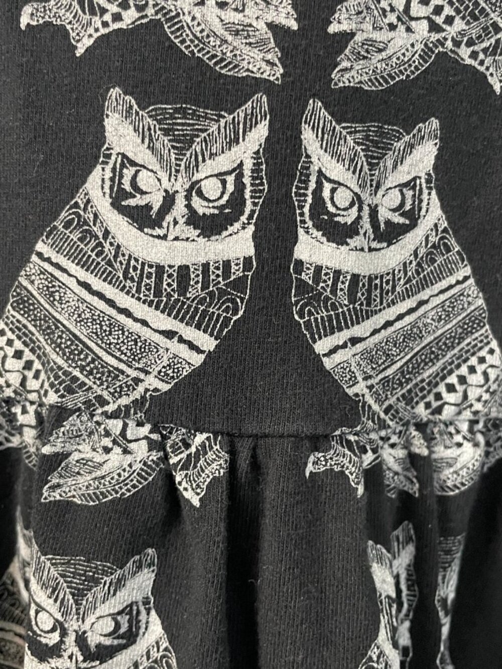 ASOS owl black and white dress. Size 8 3/4 Sleeves - Picture 3 of 6